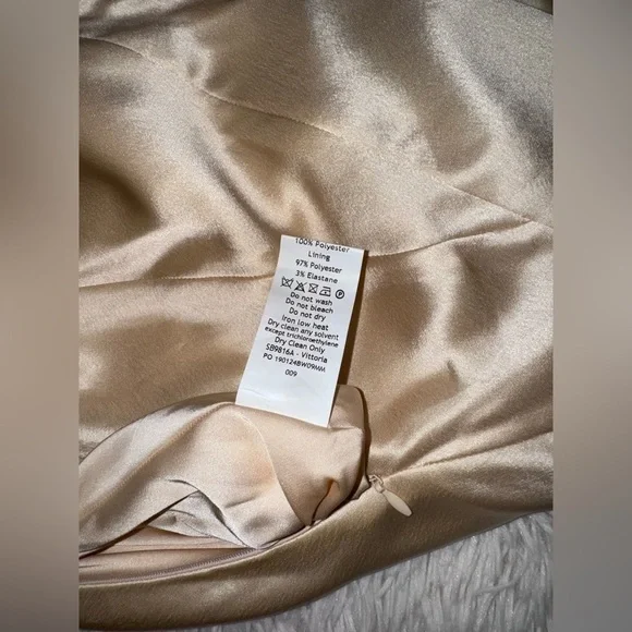 NWOT HOUSE OF CB 'Vittoria' Champagne Chiffon Floor Length Gown sz XS - Picture 10 of 11